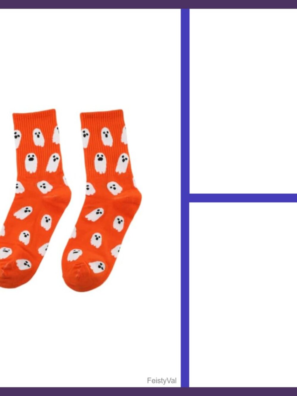 Halloween Ghost Print Crew Socks Cotton Blend Mid-Calf Casual Novelty